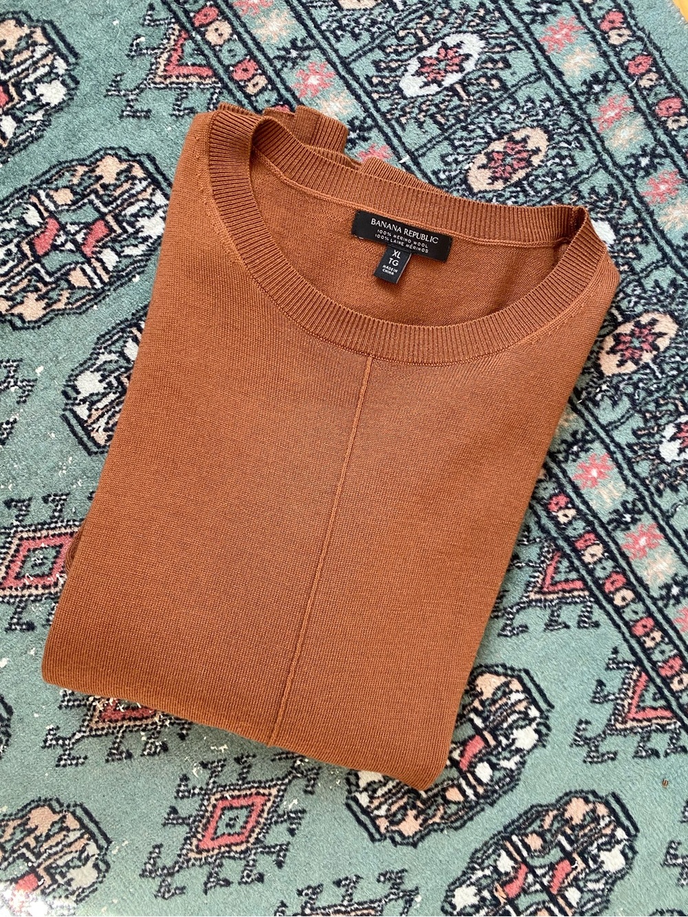 Banana Republic chocolate brown extra fine merino wool sweater